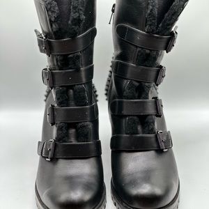 Christian Louboutin spiked fur boots